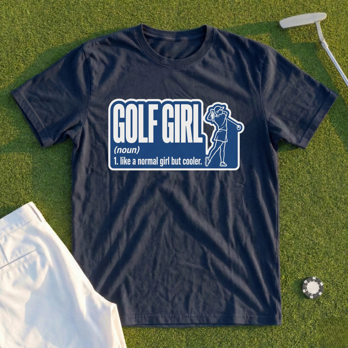 Golf Girl, Line-Art Swing Tee