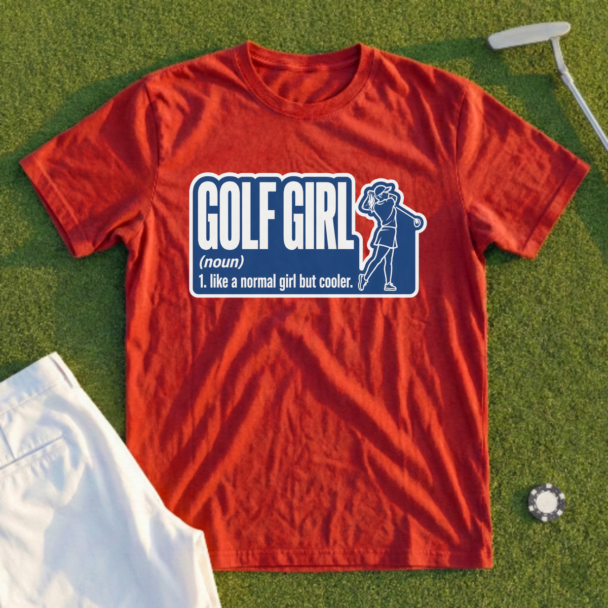 Golf Girl, Line-Art Swing Tee