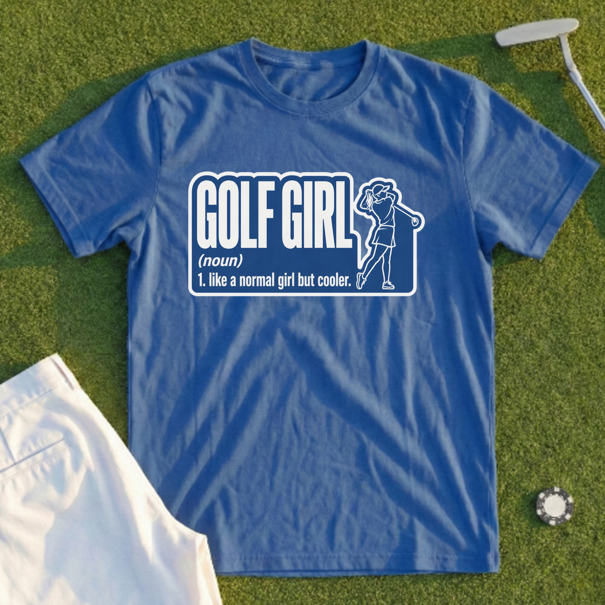 Golf Girl, Line-Art Swing Tee