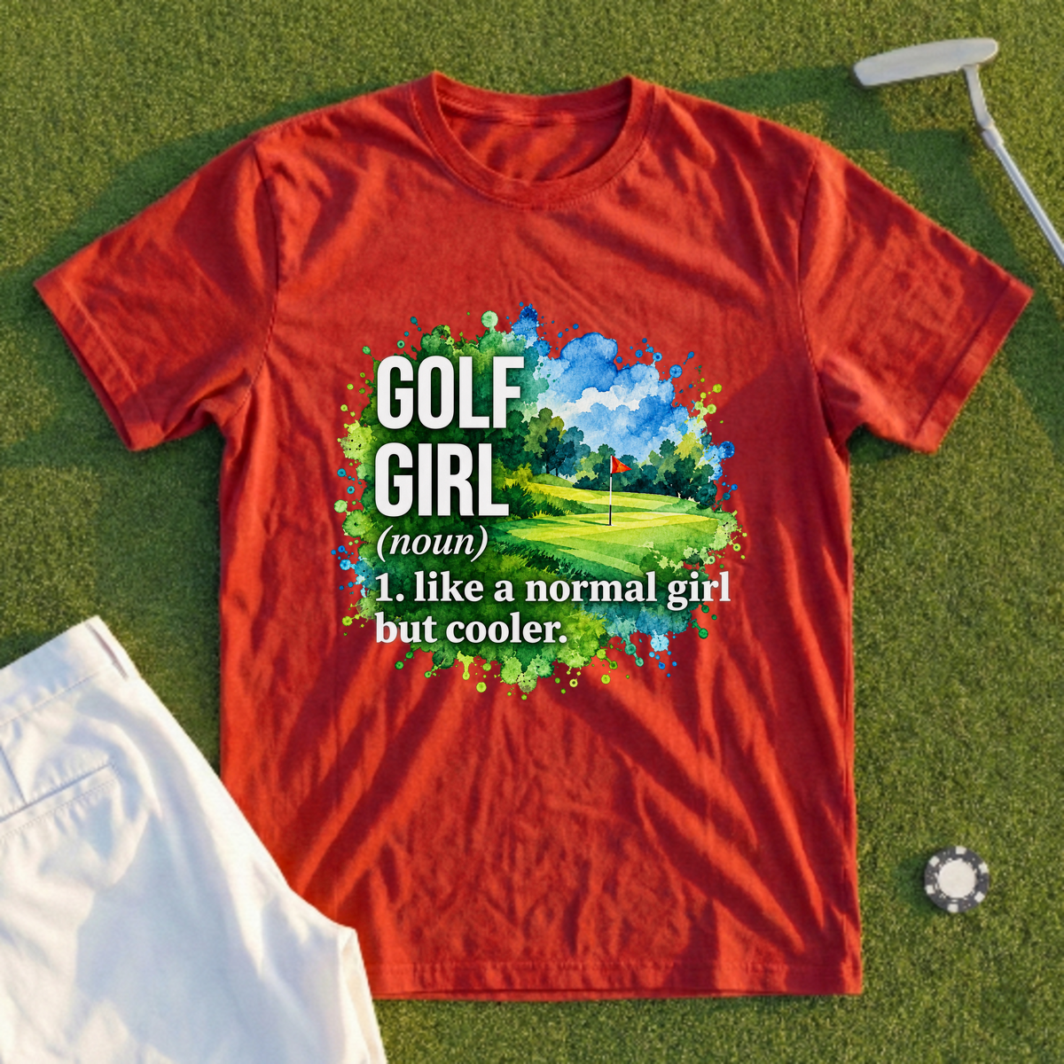 Golf Girl Watercolor Tee