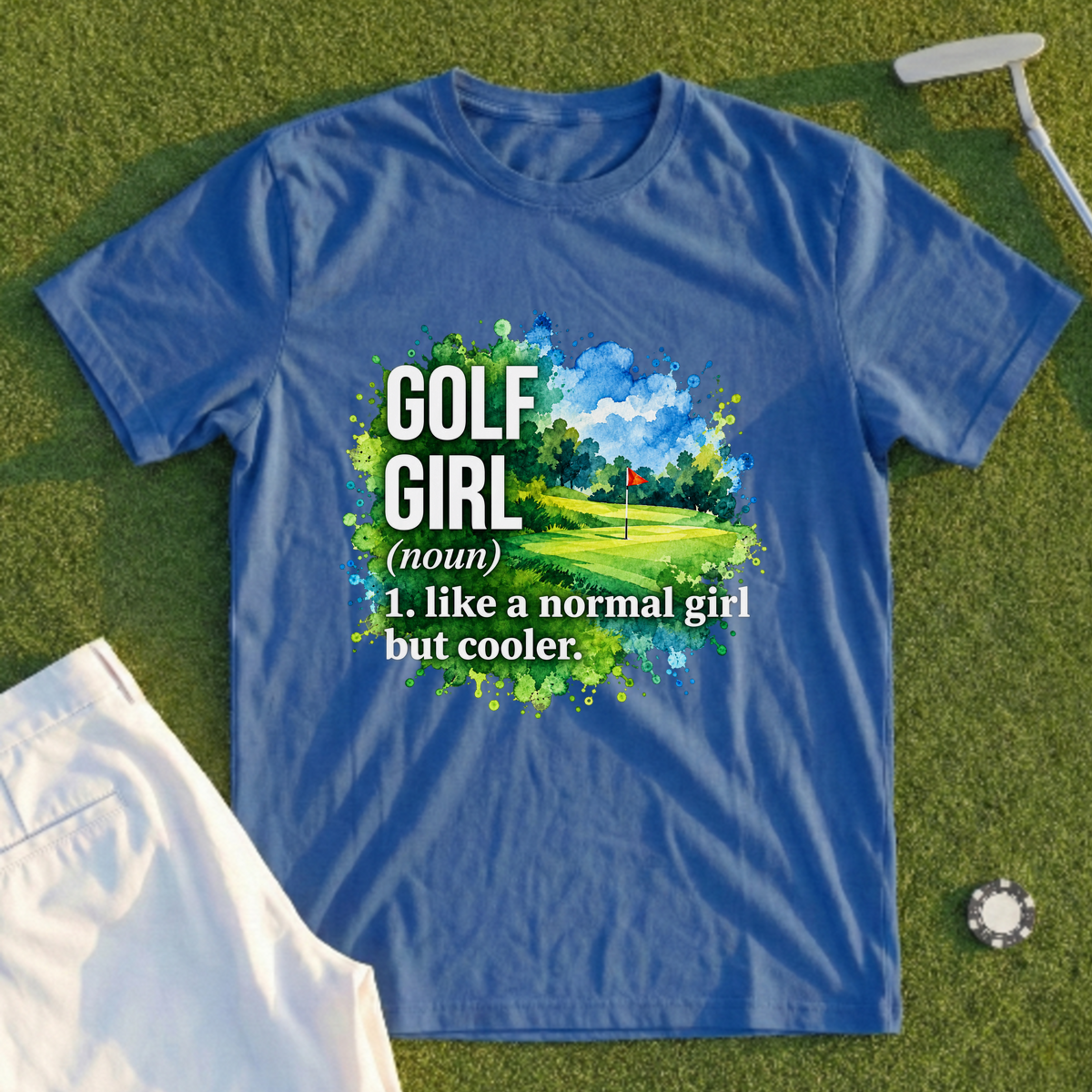 Golf Girl Watercolor Tee