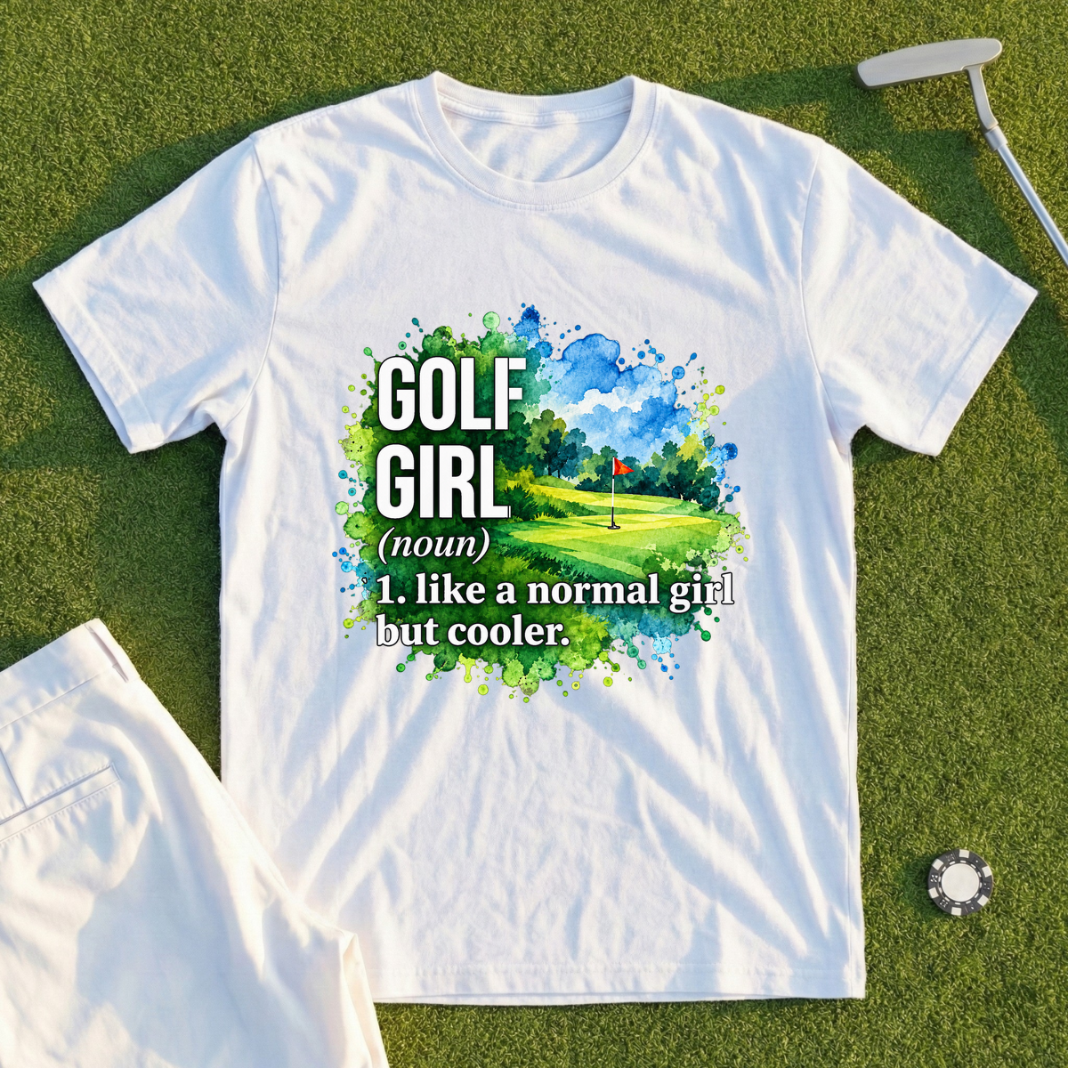 Golf Girl Watercolor Tee