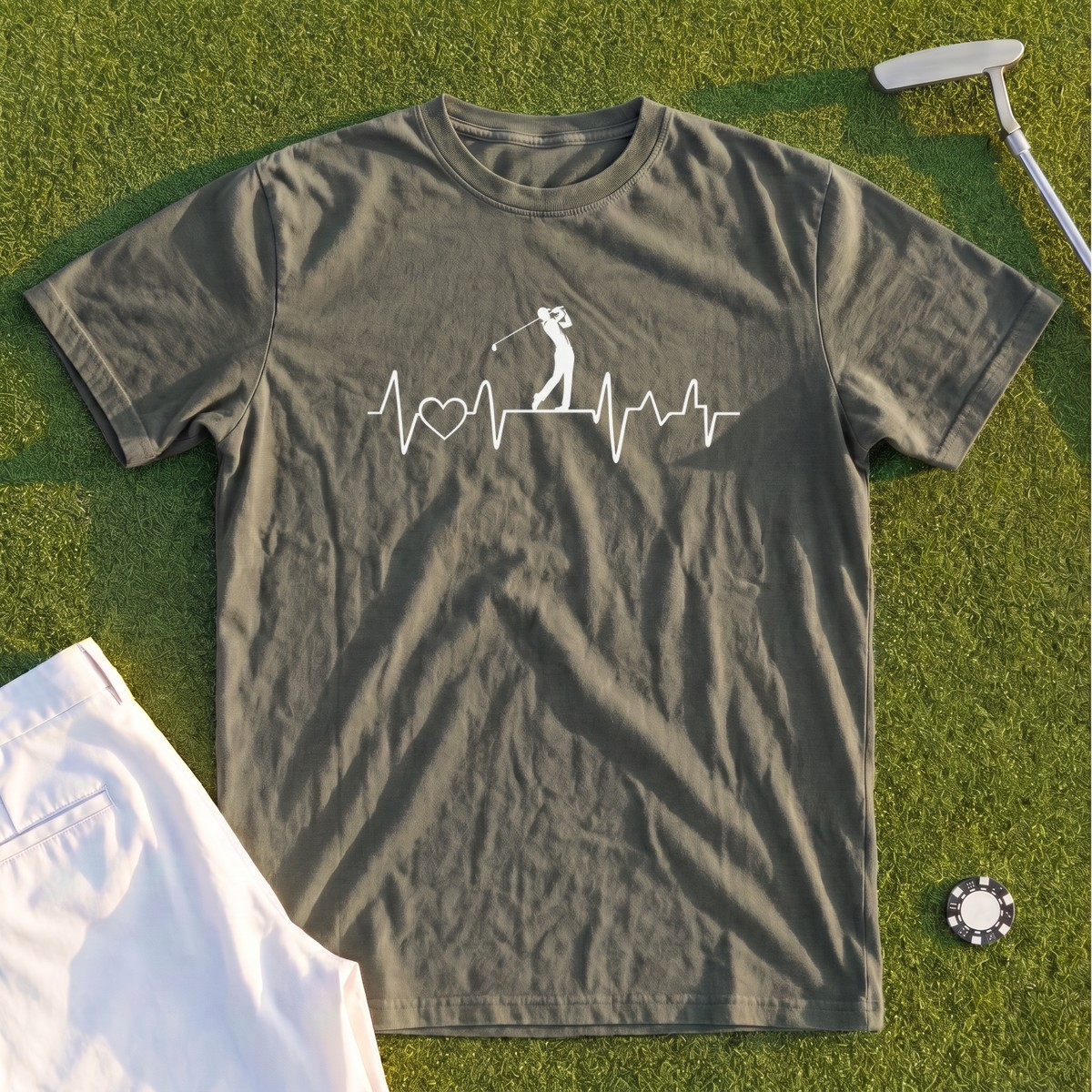 Golf Heartbeat Line Premium Tee