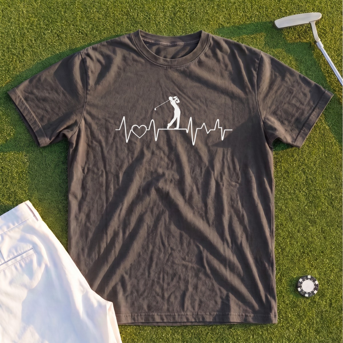 Golf Heartbeat Line Premium Tee