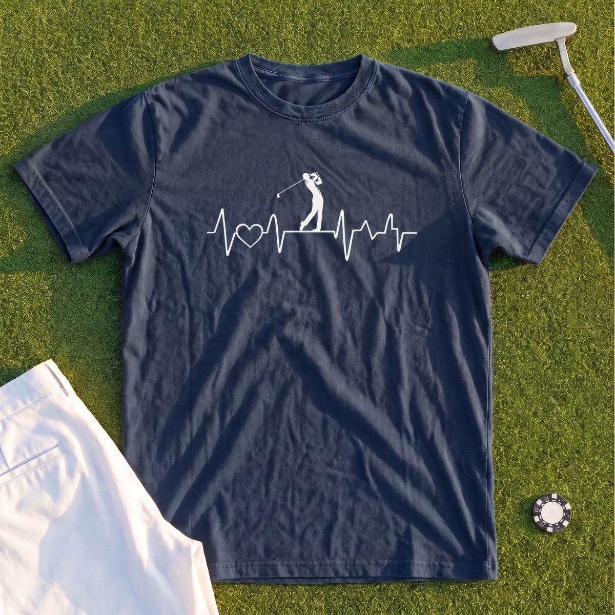 Golf Heartbeat Line Premium Tee