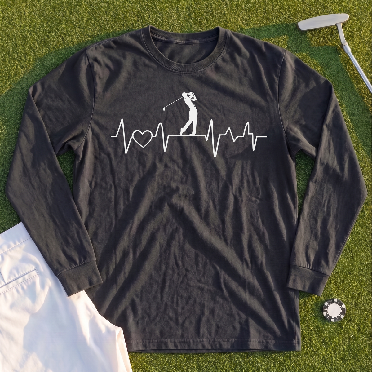 Golf Heartbeat Line Long Sleeve Tee