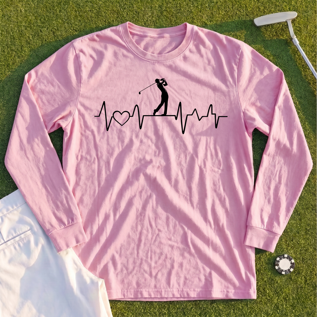 Golf Heartbeat Line Long Sleeve Tee