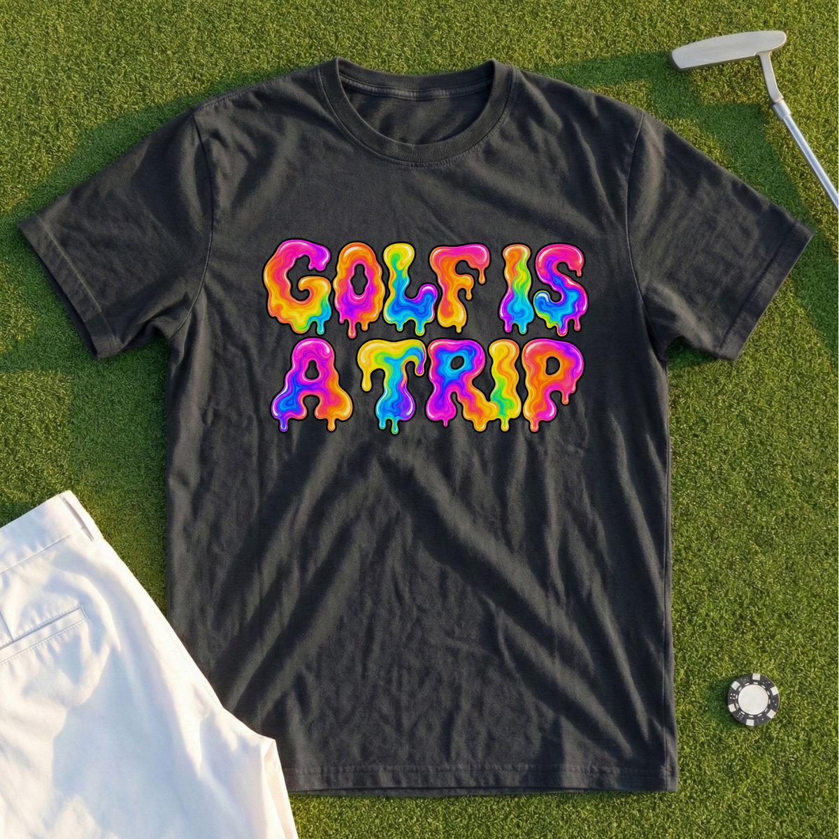 Golf Is A Trip, Liquid Rainbow Tee