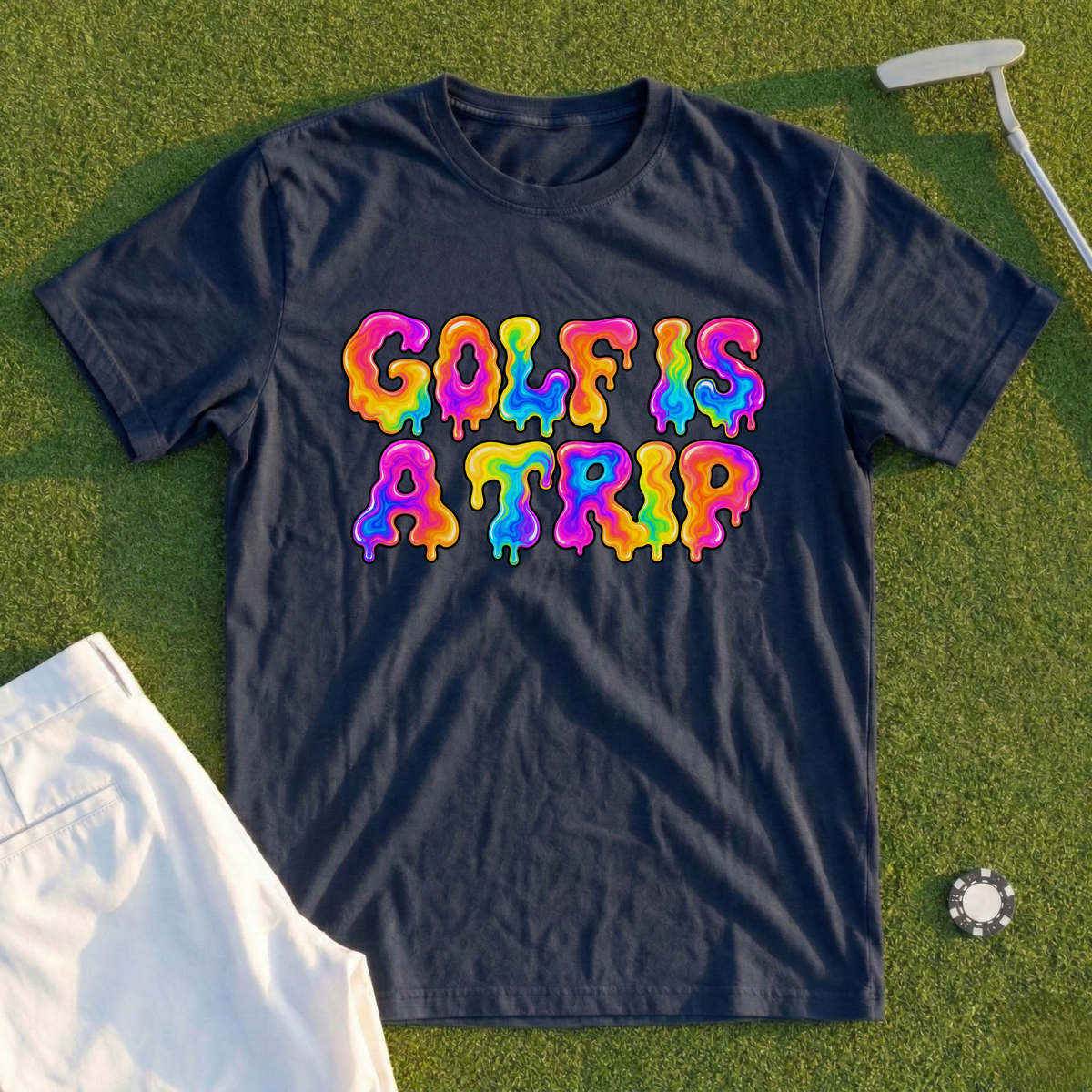 Golf Is A Trip, Liquid Rainbow Tee