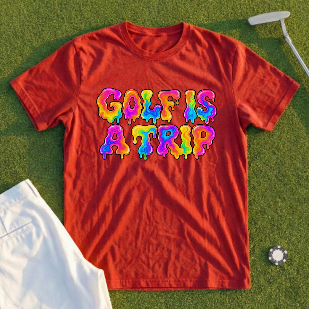 Golf Is A Trip, Liquid Rainbow Tee