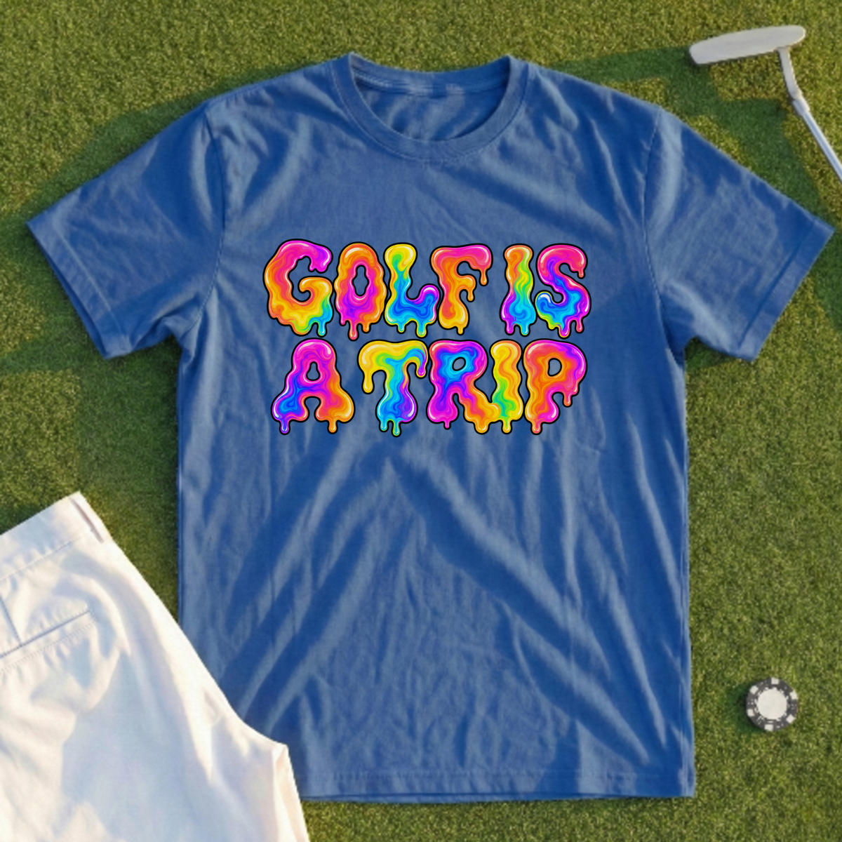 Golf Is A Trip, Liquid Rainbow Tee