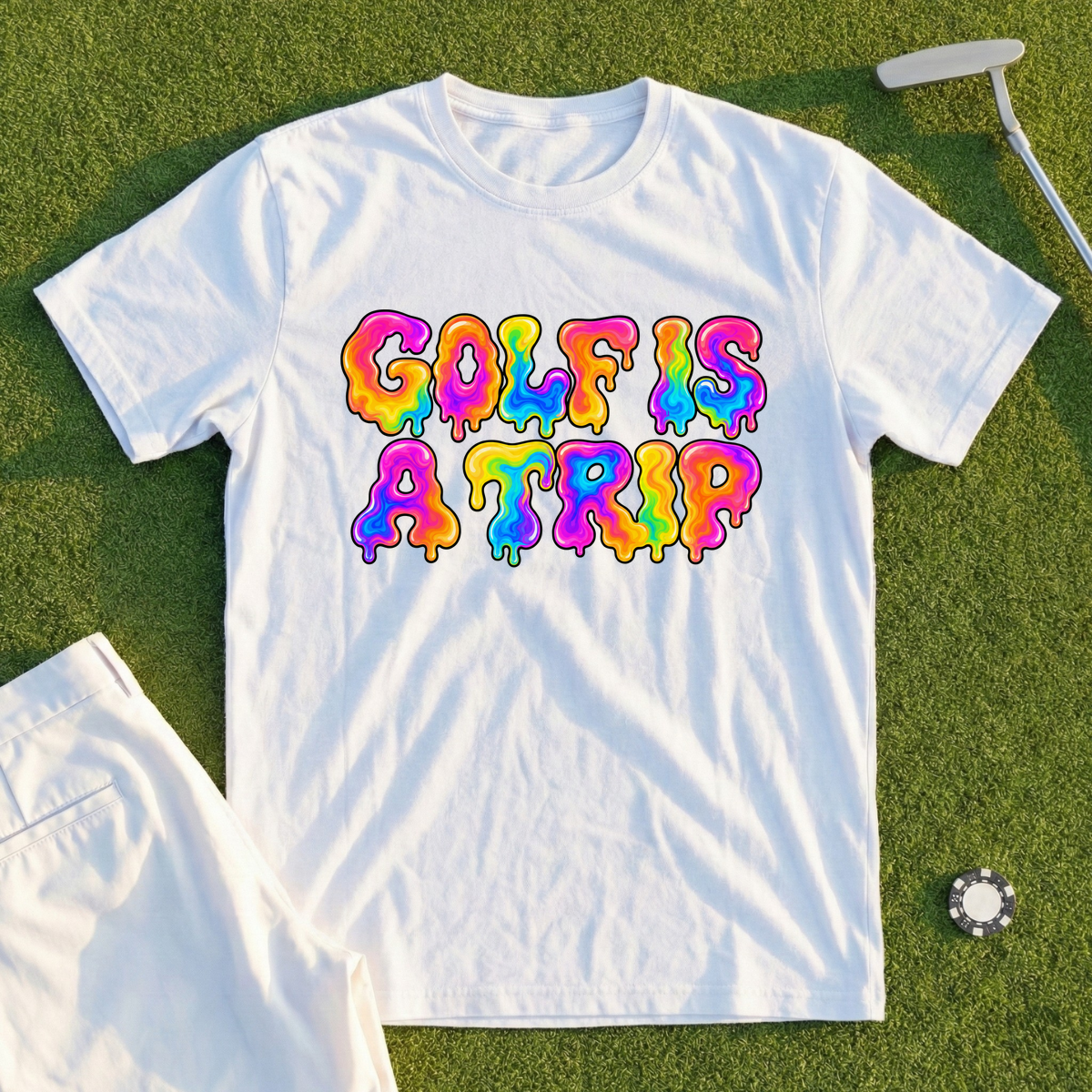 Golf Is A Trip, Liquid Rainbow Tee