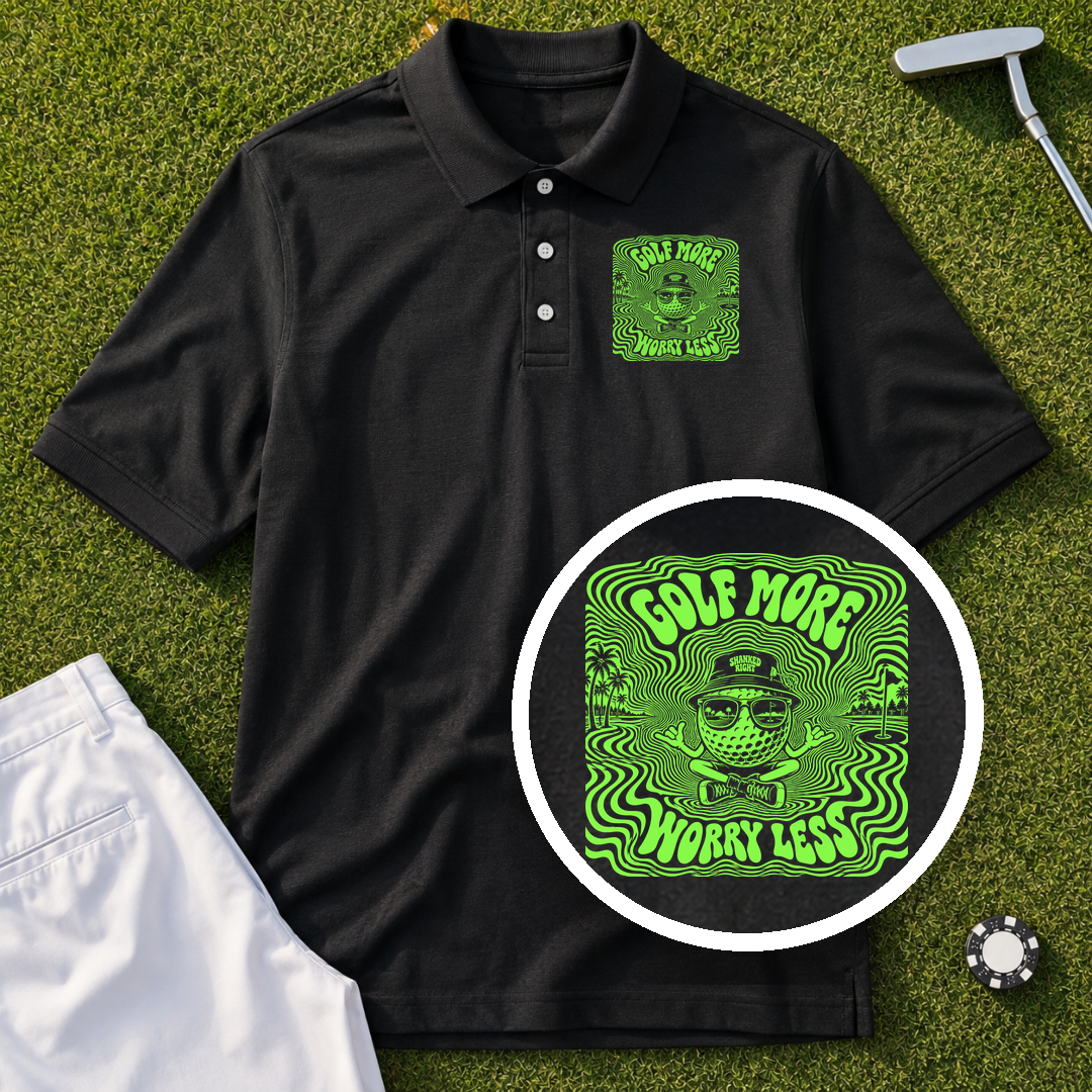 Golf More Worry Less Performance Polo