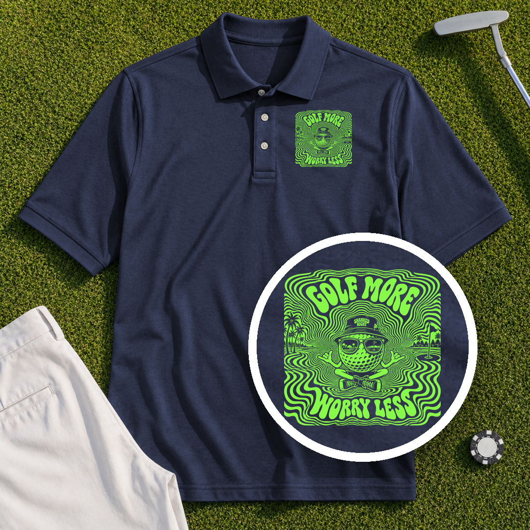 Golf More Worry Less Performance Polo