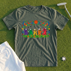 Golf Swing Bears Folk Art Tee