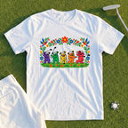 Golf Swing Bears Folk Art Tee
