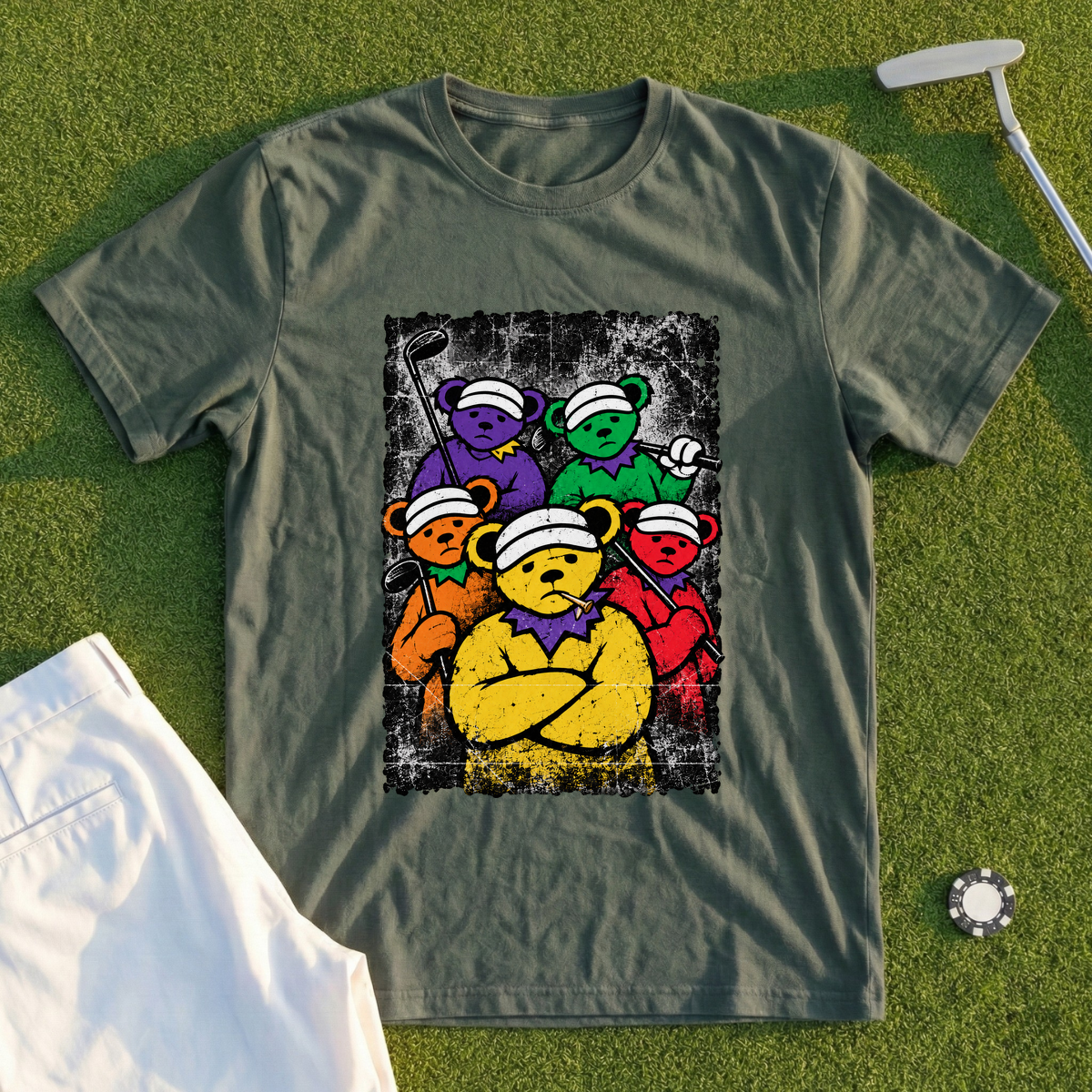Golf Swing Bears Gang Portrait Tee