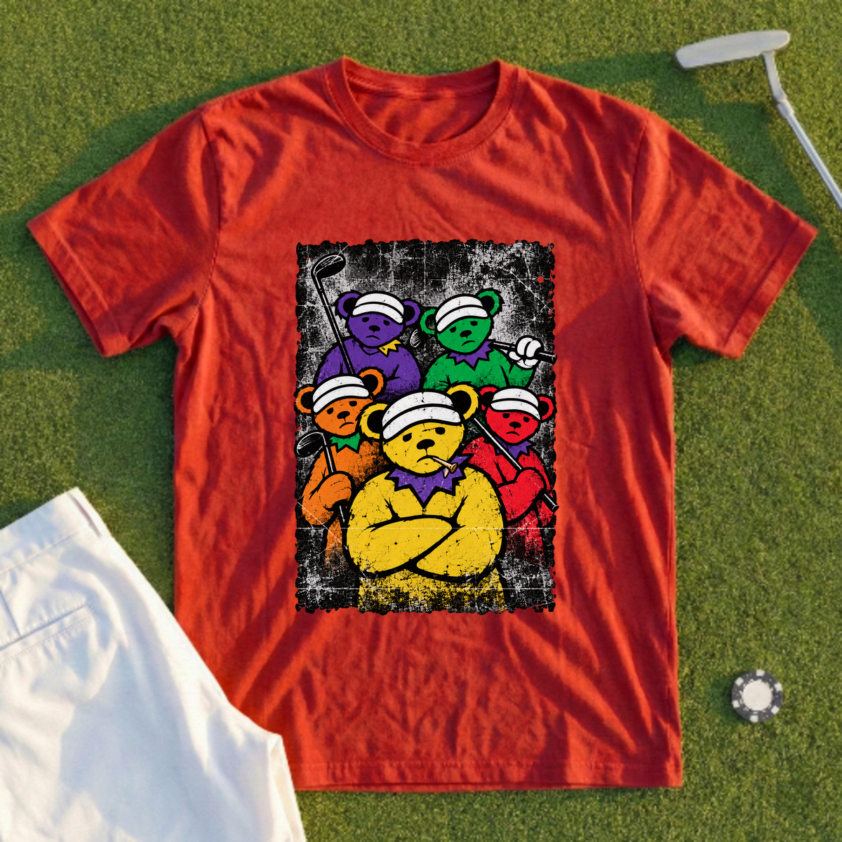 Golf Swing Bears Gang Portrait Tee