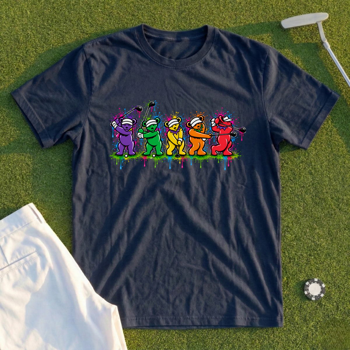 Golf Swing Bears Graffiti Tee