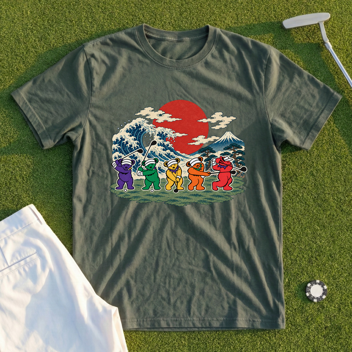 Golf Swing Bears Great Wave Tee