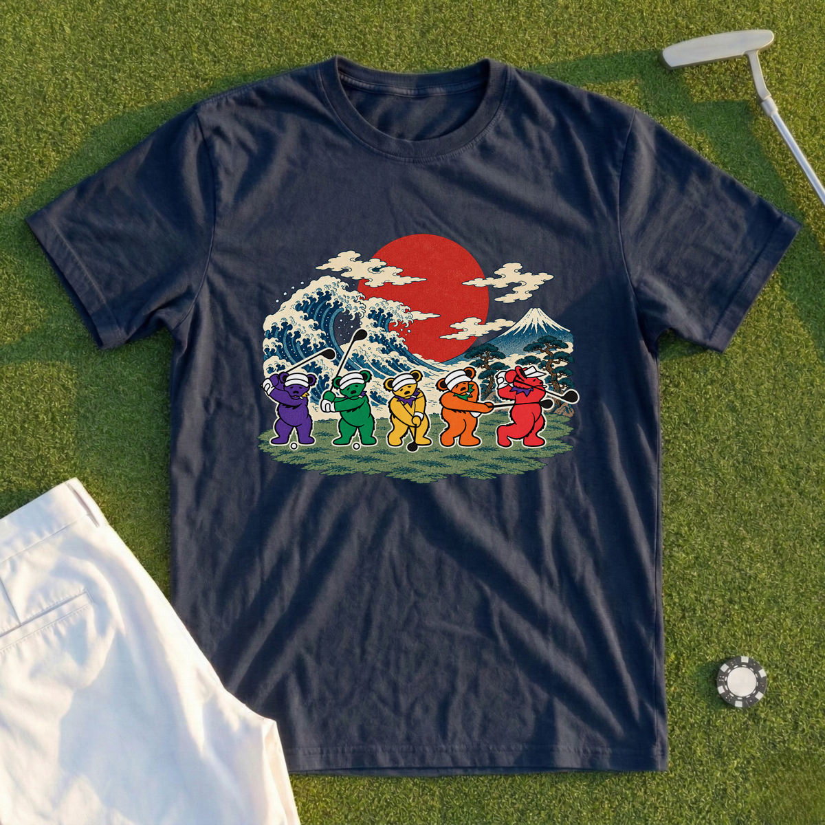 Golf Swing Bears Great Wave Tee