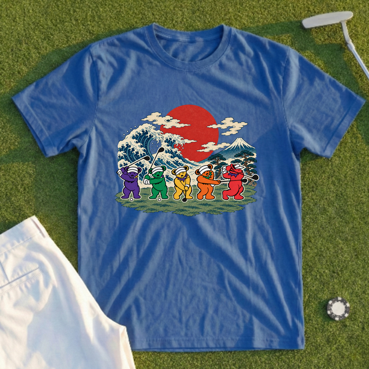 Golf Swing Bears Great Wave Tee