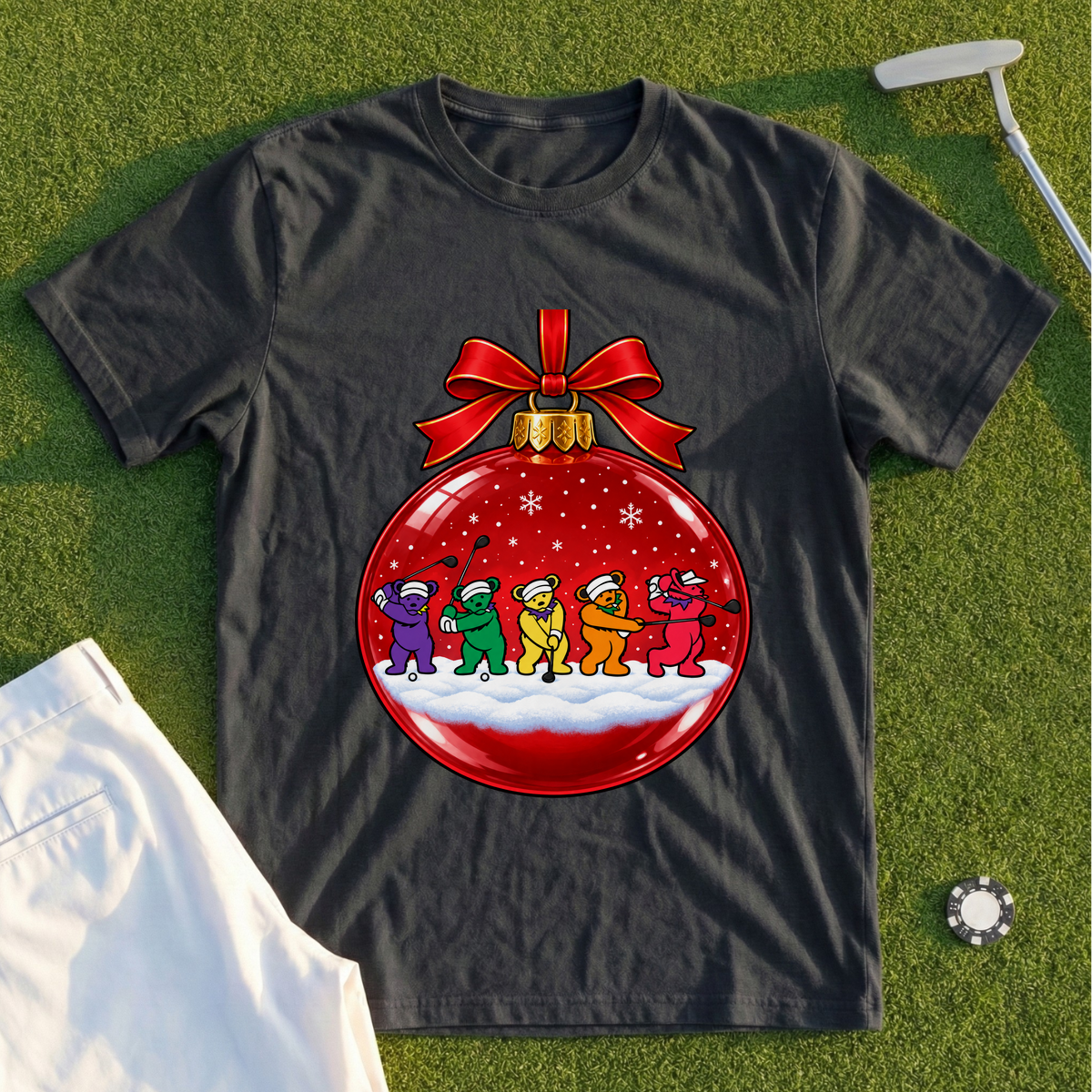 Golf Swing Bears Ornament Tee