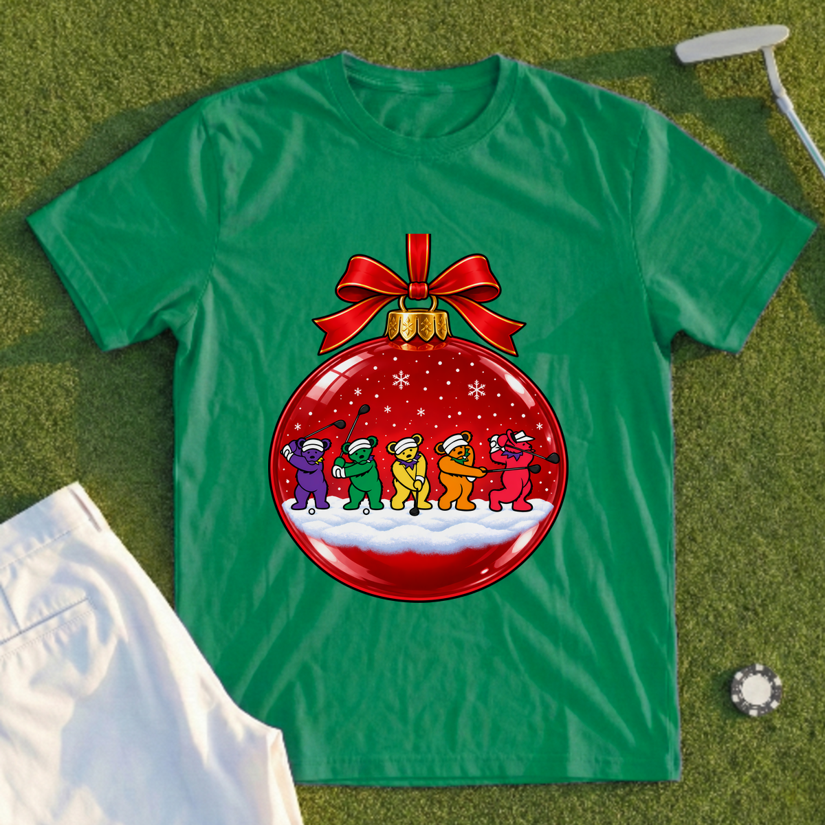 Golf Swing Bears Ornament Tee