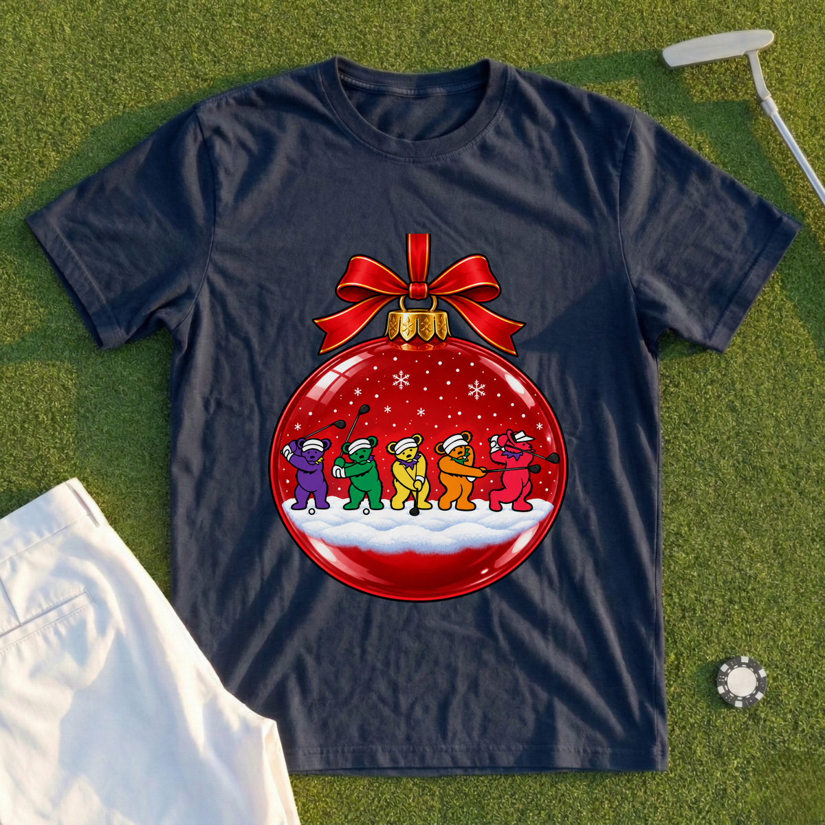 Golf Swing Bears Ornament Tee