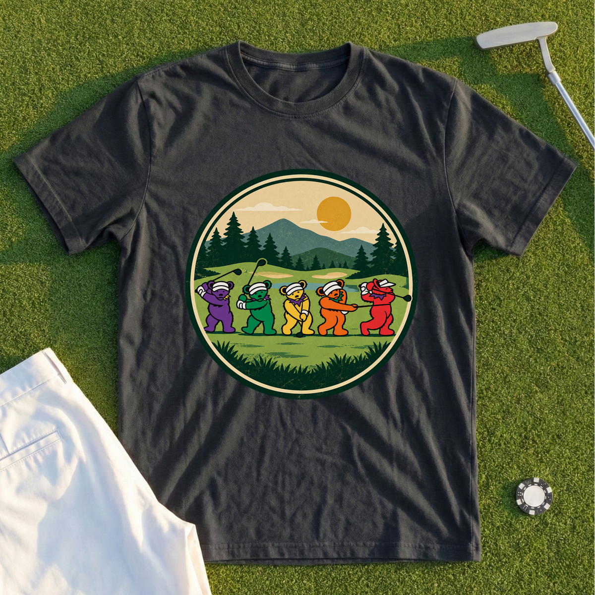 Golf Swing Bears Park Badge Tee