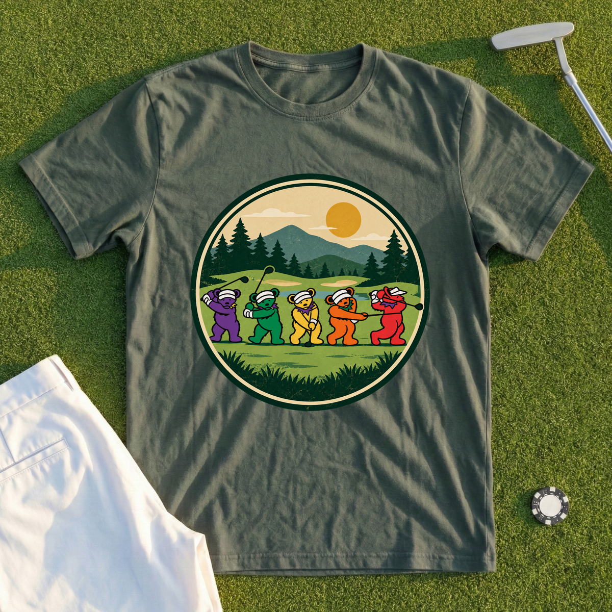 Golf Swing Bears Park Badge Tee