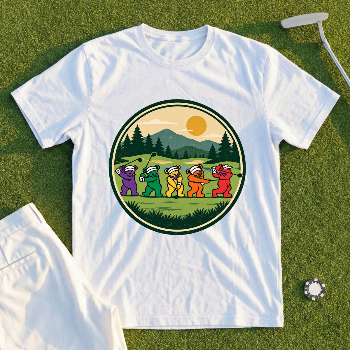 Golf Swing Bears Park Badge Tee