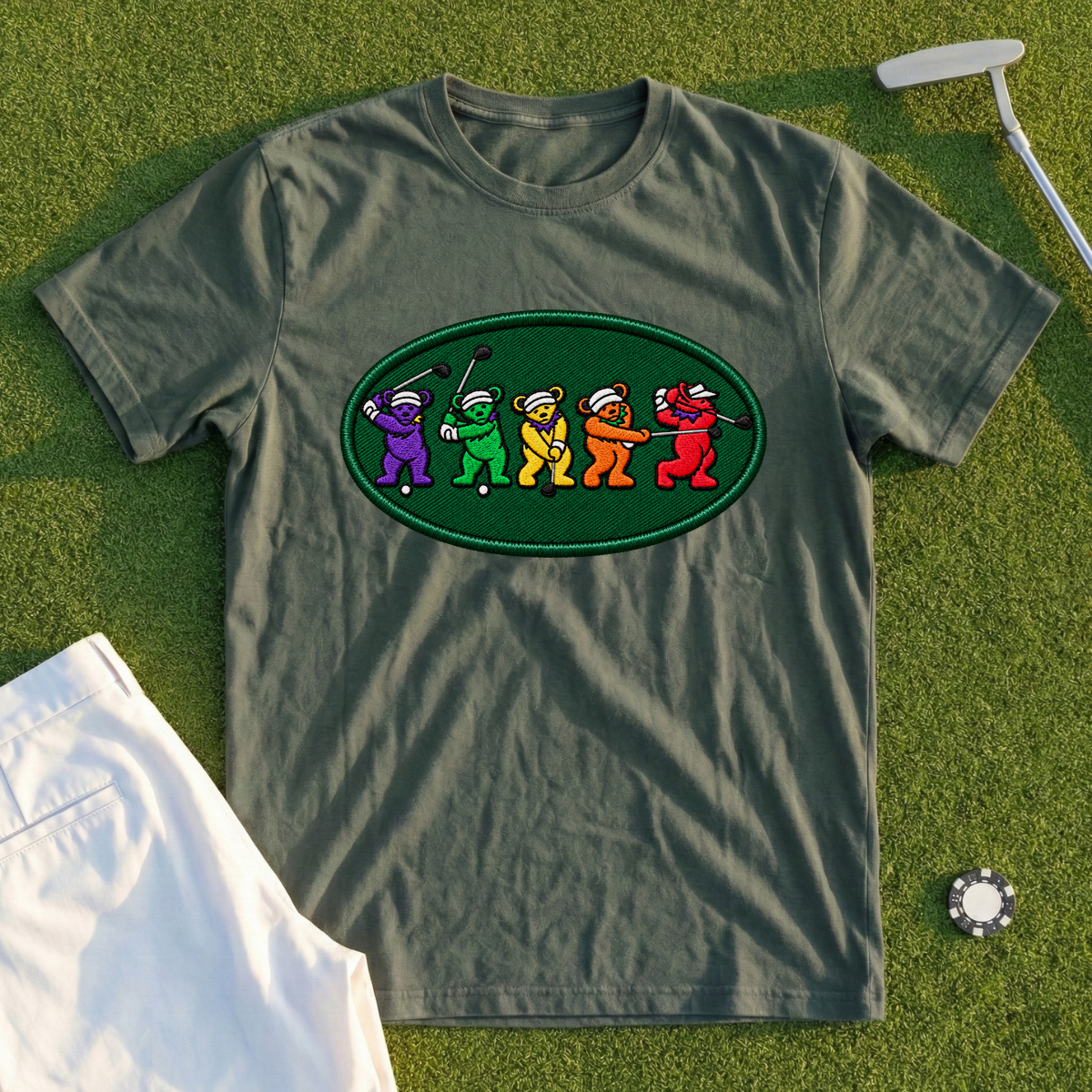 Golf Swing Bears Patch Tee