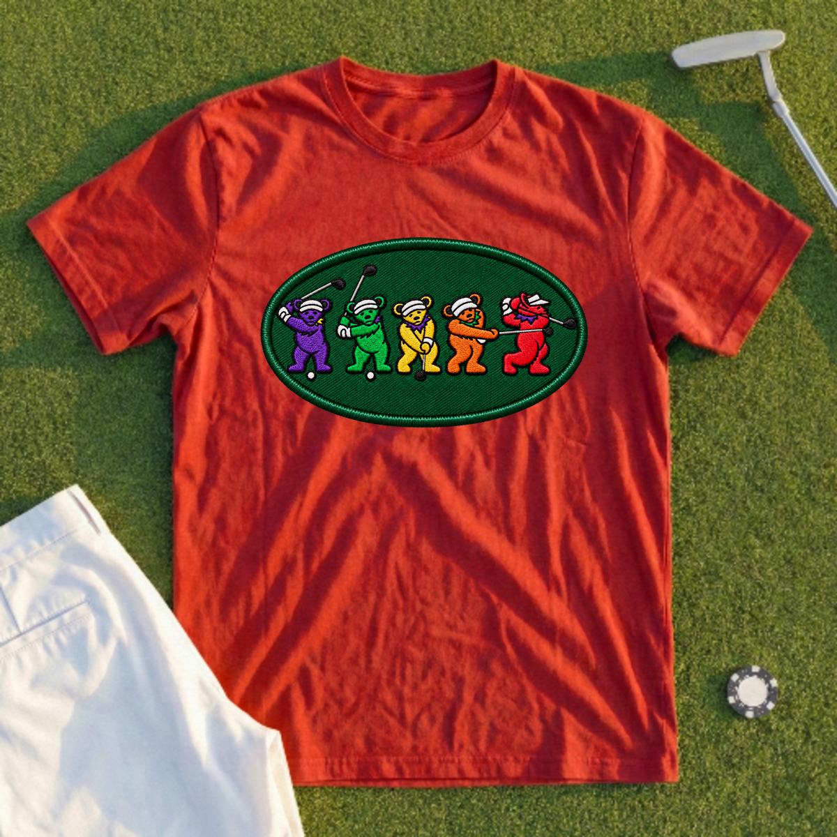 Golf Swing Bears Patch Tee
