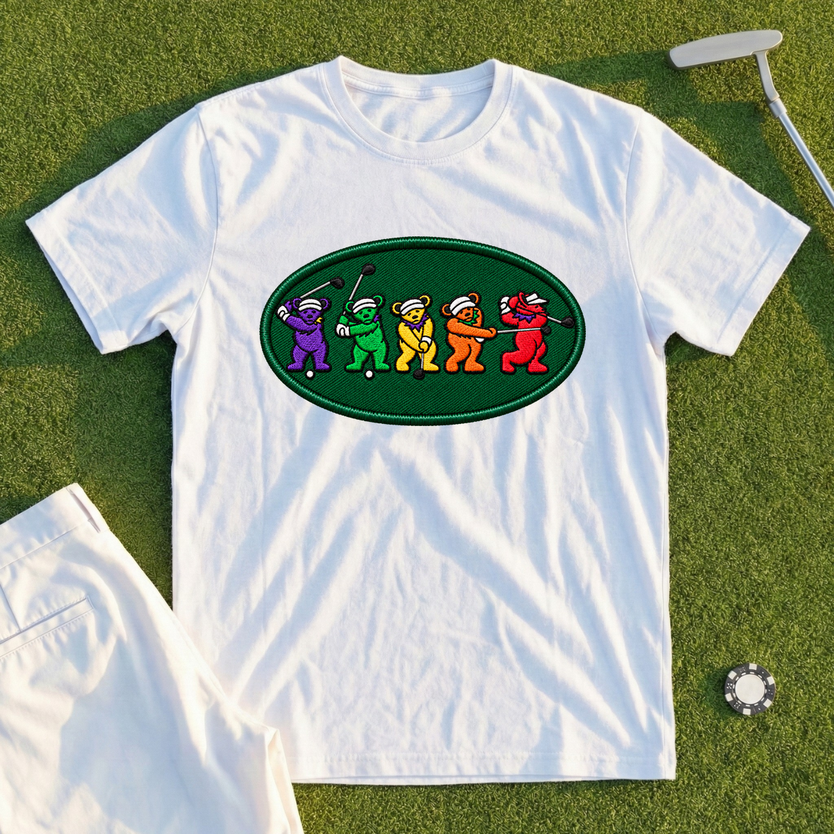 Golf Swing Bears Patch Tee