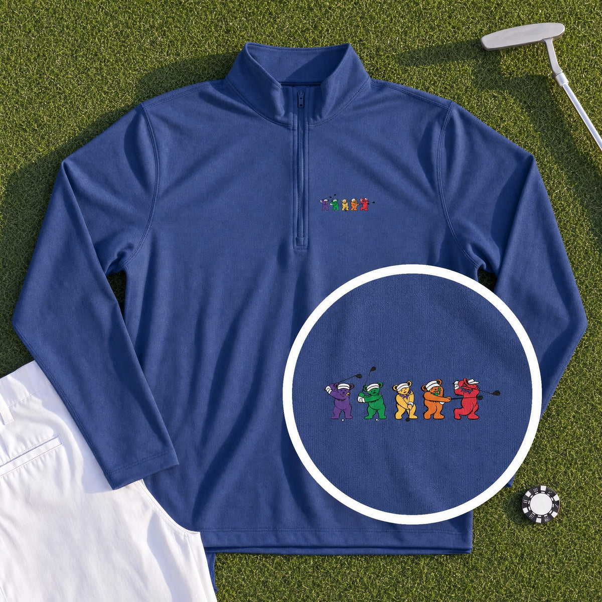 Golf Swing Bears Quarter Zip