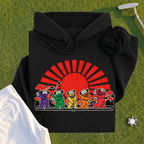 Golf Swing Bears Red Sun Hoodie