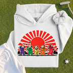 Golf Swing Bears Red Sun Hoodie