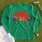 Golf Swing Bears Red Sun Long Sleeve Tee