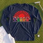 Golf Swing Bears Red Sun Long Sleeve Tee