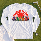 Golf Swing Bears Red Sun Long Sleeve Tee