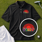 Golf Swing Bears Red Sun Performance Polo