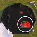Golf Swing Bears Red Sun Quarter Zip
