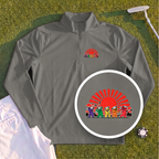 Golf Swing Bears Red Sun Quarter Zip