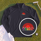 Golf Swing Bears Red Sun Quarter Zip