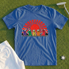 Golf Swing Bears Red Sun Tee