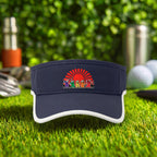Golf Swing Bears Red Sun Visor in True Navy