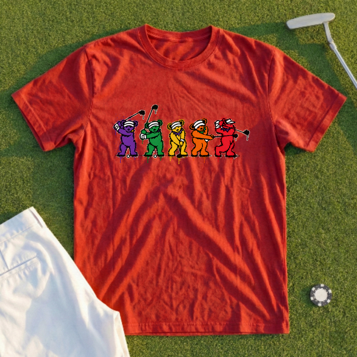 Golf Swing Bears Spray Paint Tee