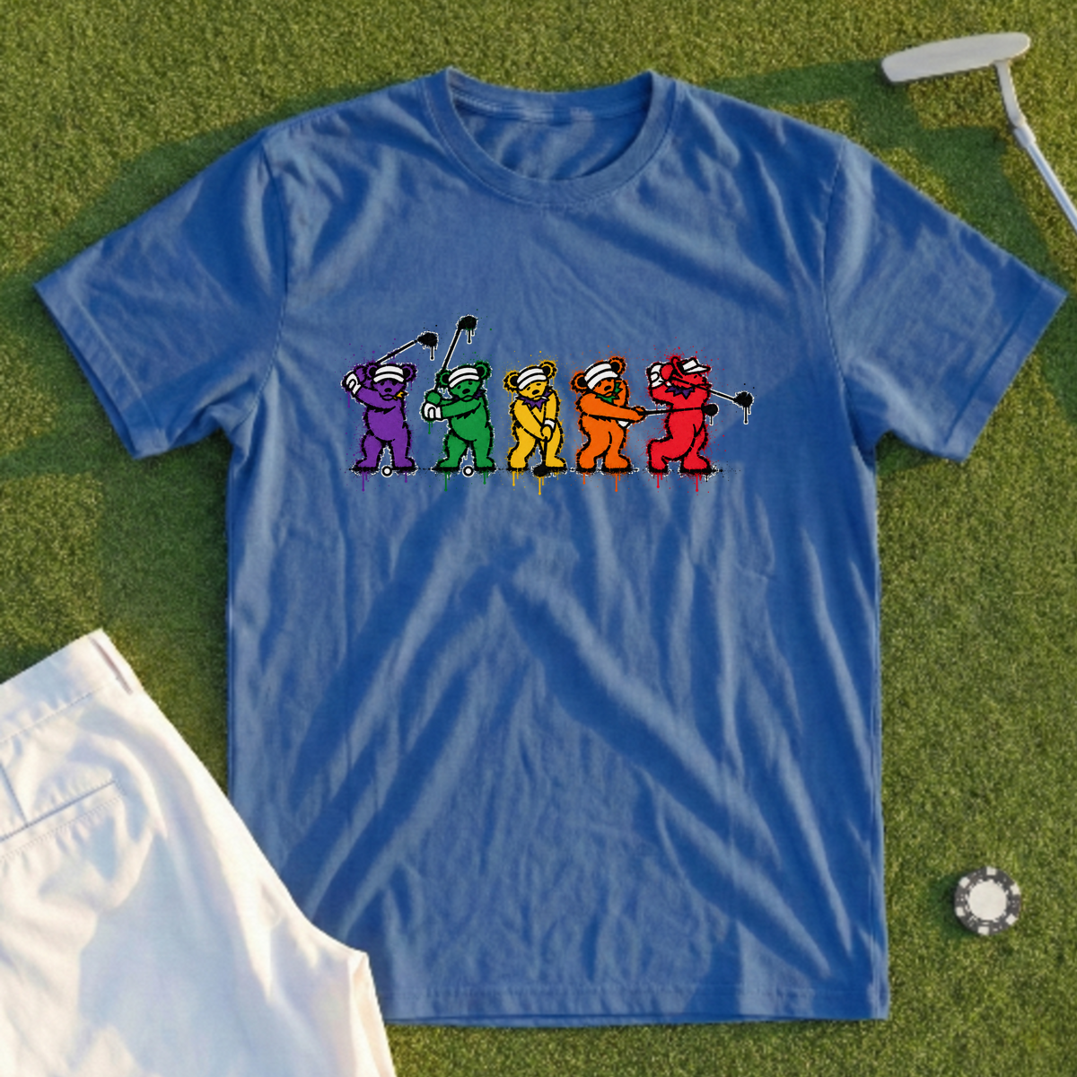 Golf Swing Bears Spray Paint Tee