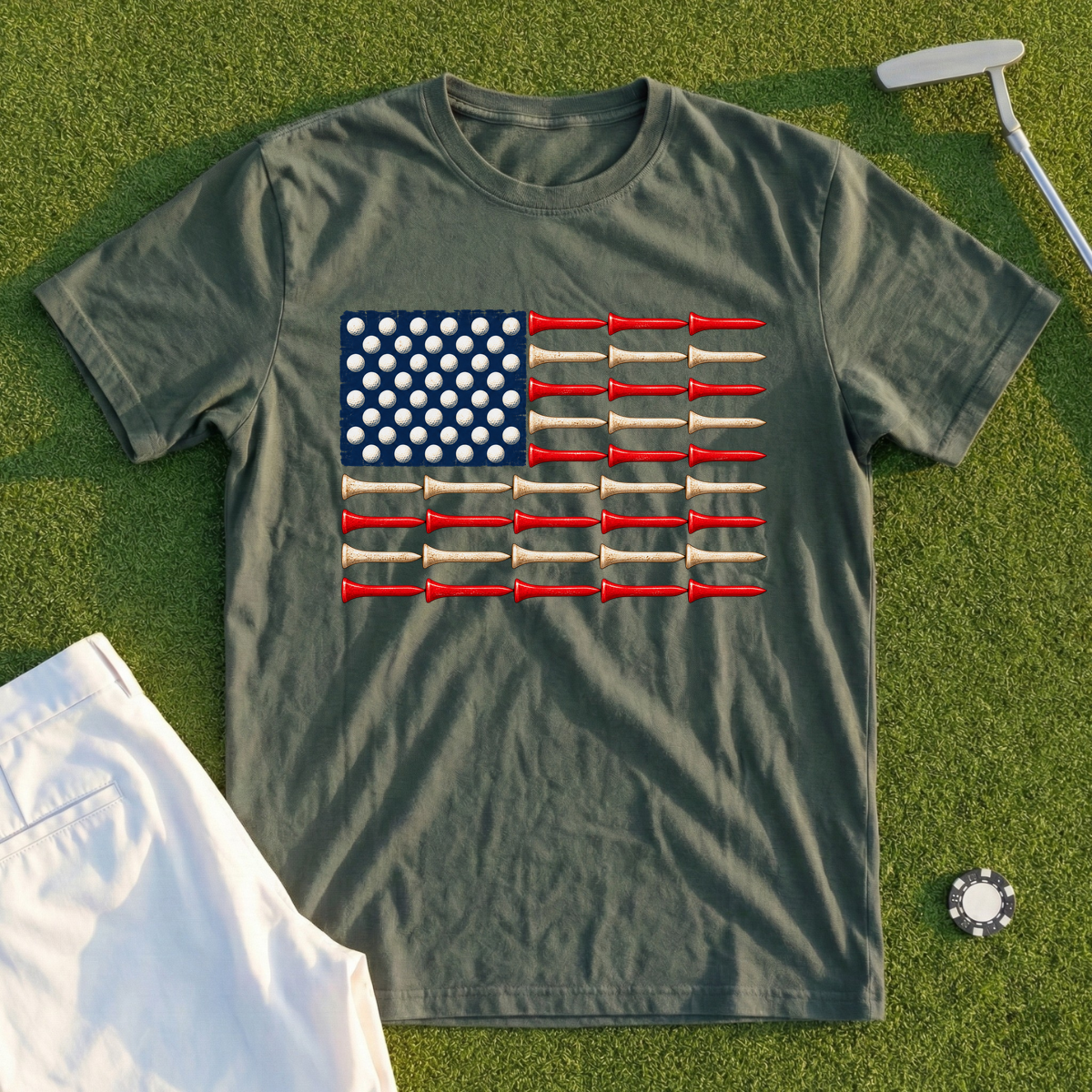Golf Tee American Flag Tee
